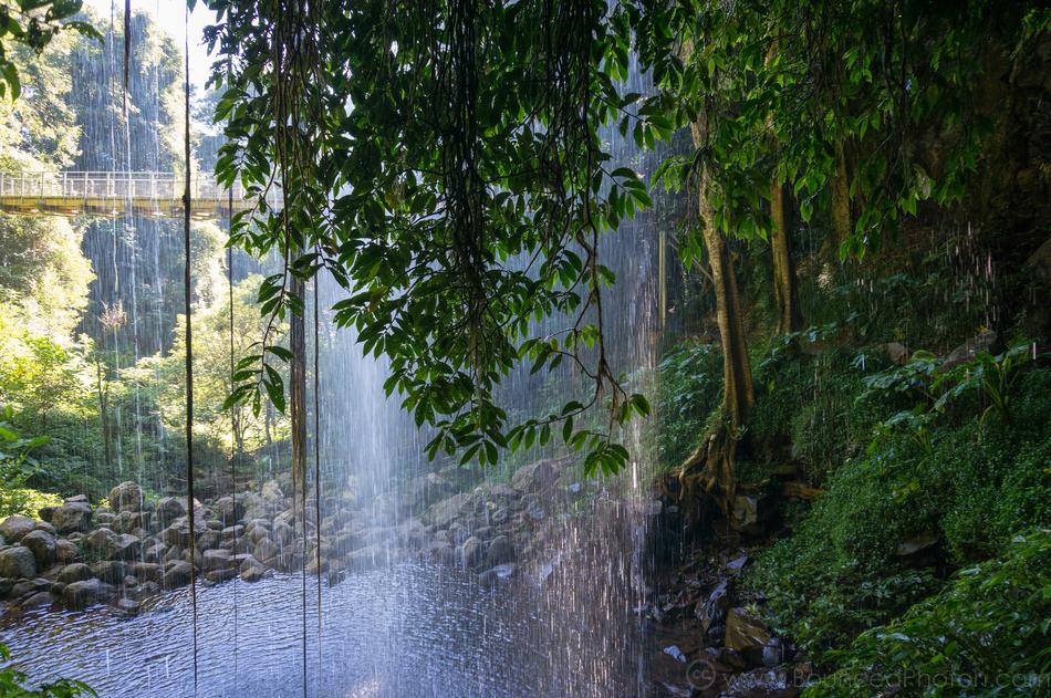A view from behind the Crystal Shower Falls