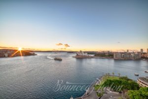 Sunrise from Sydney Harbour Bridge, Sydney, Australia