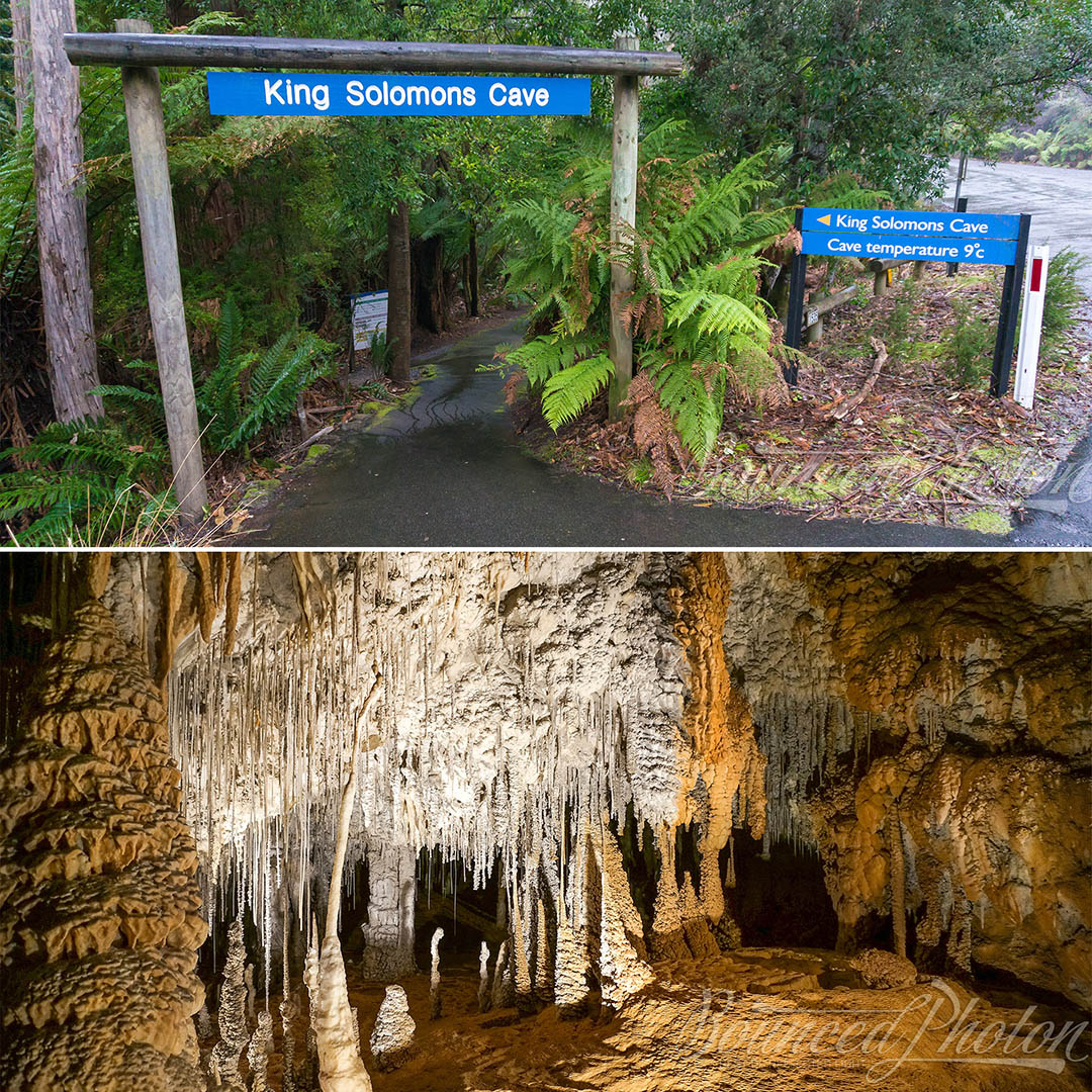 Cave entry through the thick rainforest and some of the cave treasures below